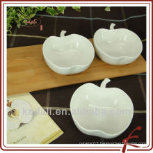 porcelain appetizer dish with bamboo in apple shape